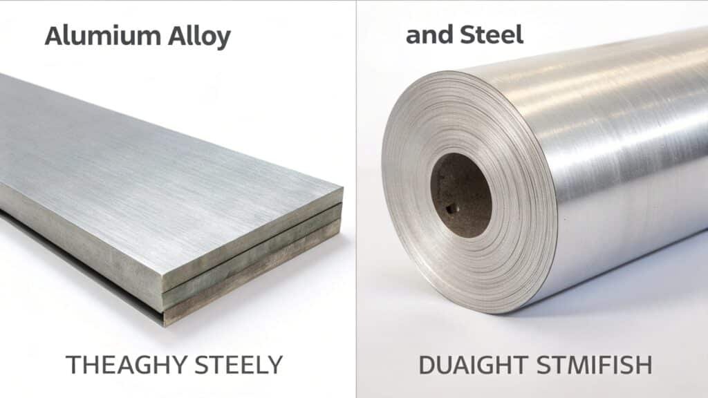 A chart comparing the tensile strength of various steel grades against high-strength aluminum alloys.